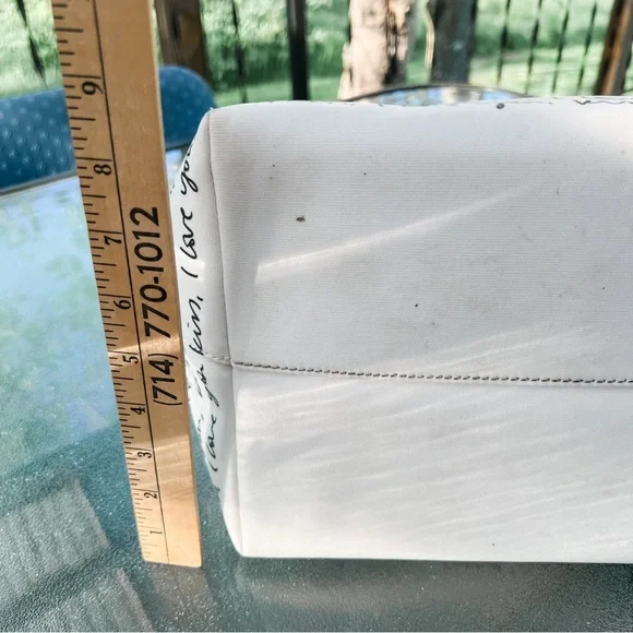 Kate Spade Sold Out Heart It Penelope White Canvas Tote Bag Sweet - Picture 14 of 15